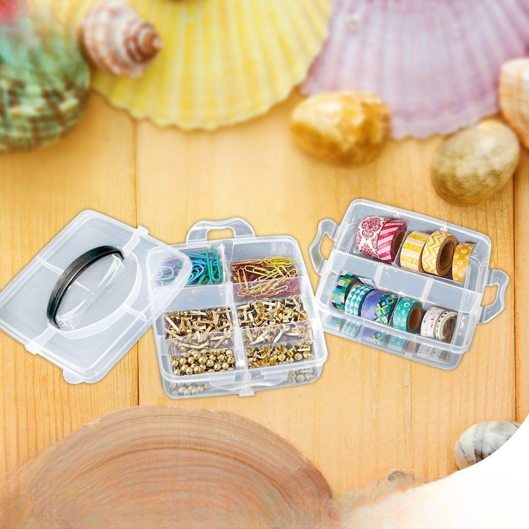 Portable Necklace And Ring Storage Box, Double-layer Jewellery Storage Box, Multi-layer Bead Organizer Case Portable Necklace And Ring Storage Box, Double-layer Jewellery Storage Box, Multi-layer Bead Organizer Case